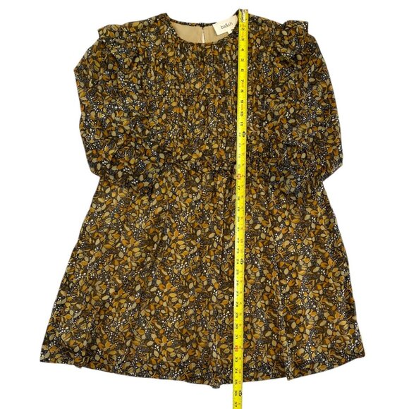 Ba&sh Sandra Autumn Leaf Print Brown Ruffle Georgette Mini Dress - Picture 9 of 13